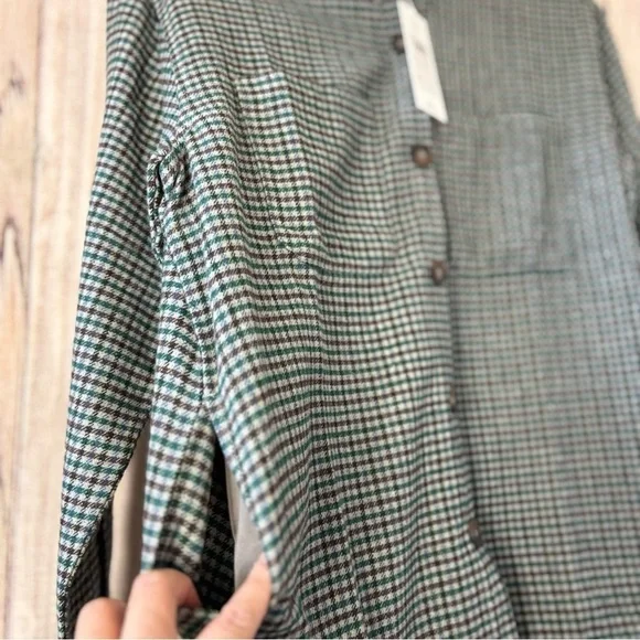 Rhythm womens Plaid Check Overshirt Evergreen wool blend Shacket size Small - Picture 6 of 11